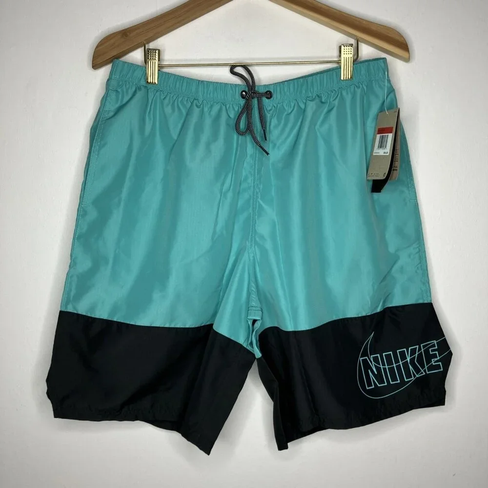 Nike Swim Men's Large Teal Trunks Shorts Lined New